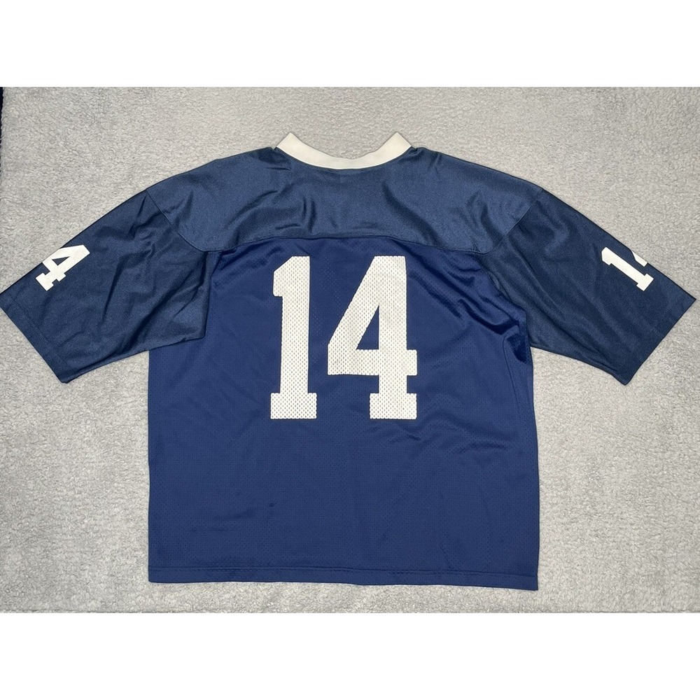 Vintage Nike Team Sports Football Jersey #14 Mens Large Navy Blue Made in USA - Picture 5 of 13